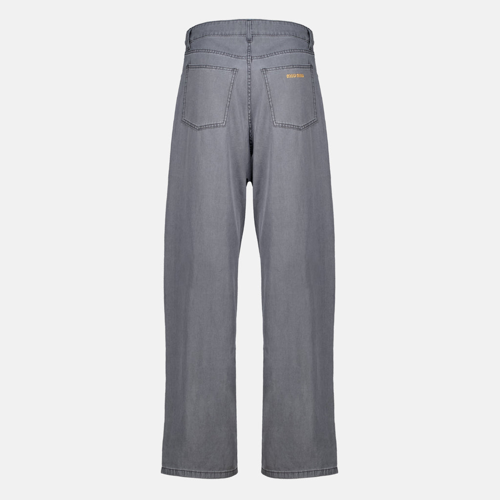 Jeans en Denim Chambray Gris