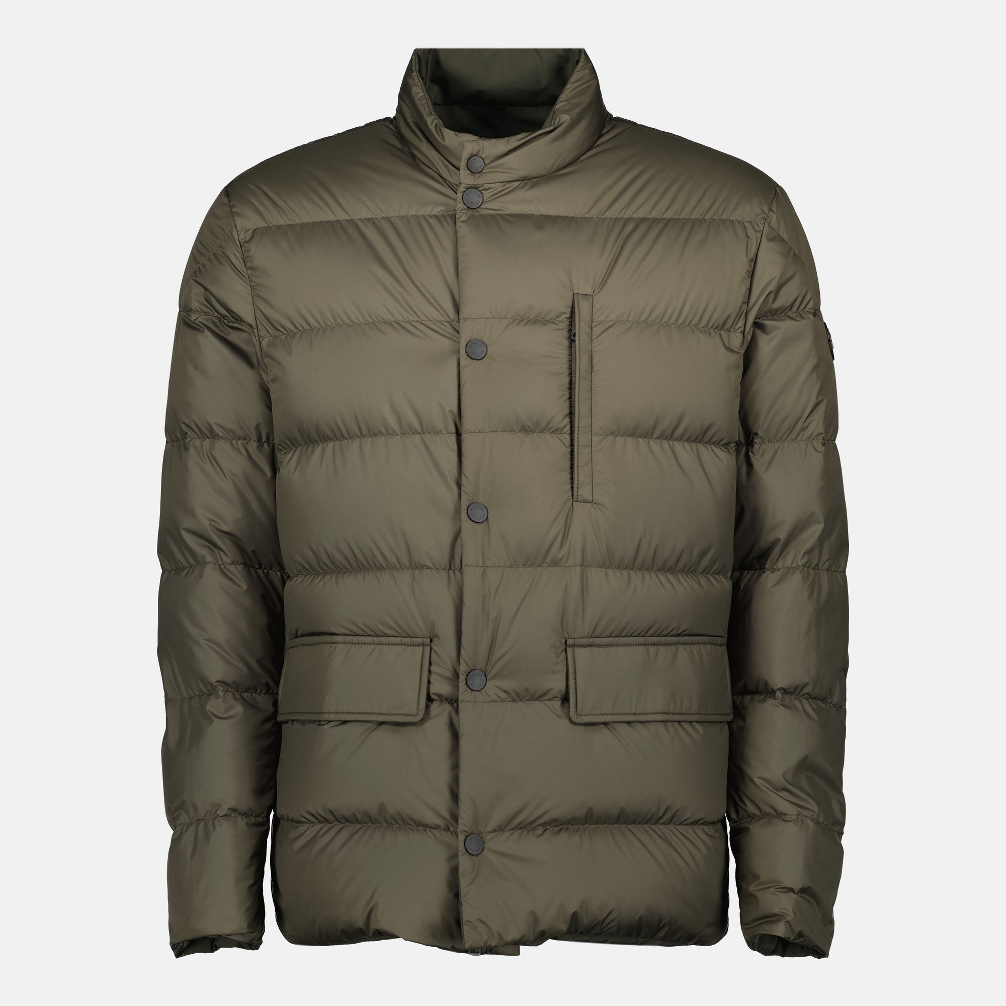 Moncler puffer jacket, reversible jacket, khaki outerwear, water-repellent jacket, autumn winter fashion