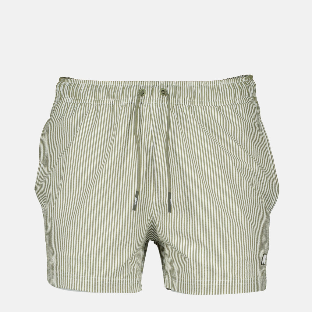 striped swimwear, K-Way swimwear, summer collection, men's swim shorts, beachwear