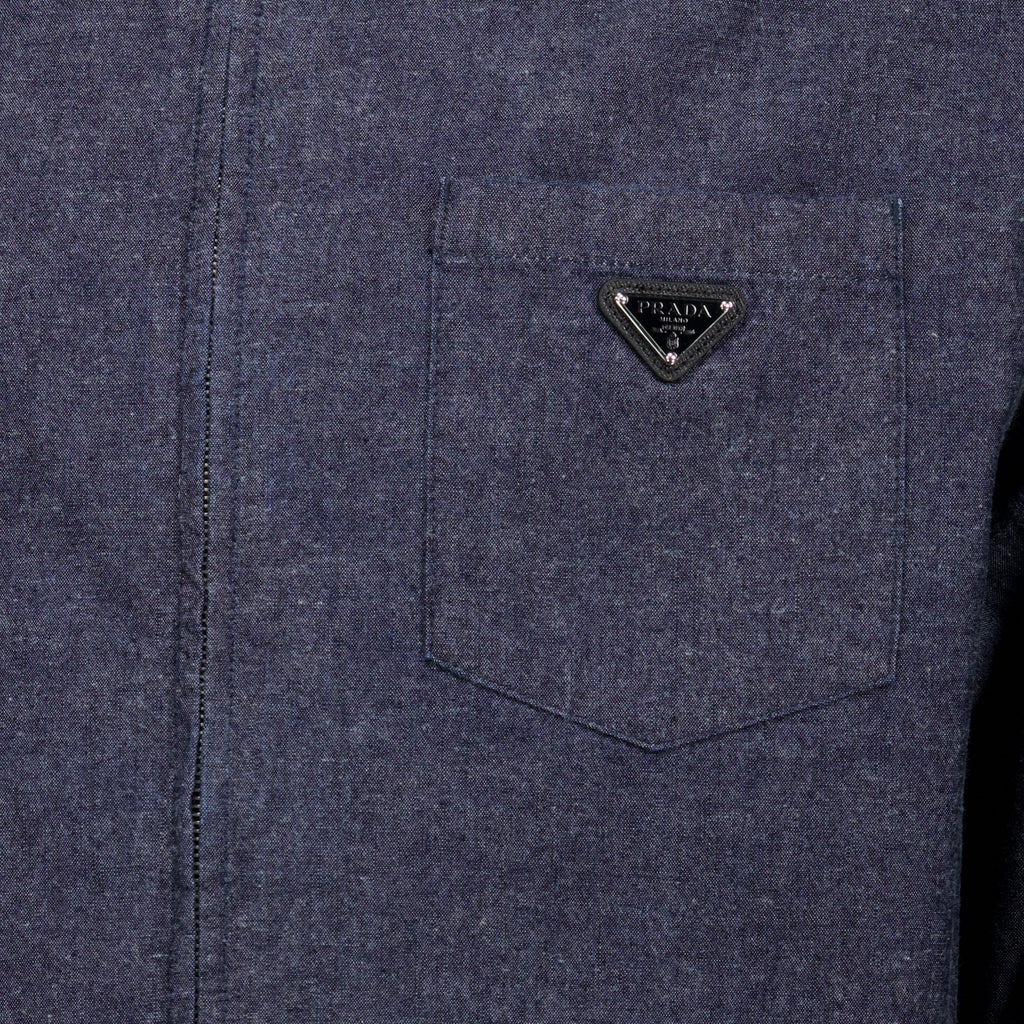 Camicia in chambray grigio-blu