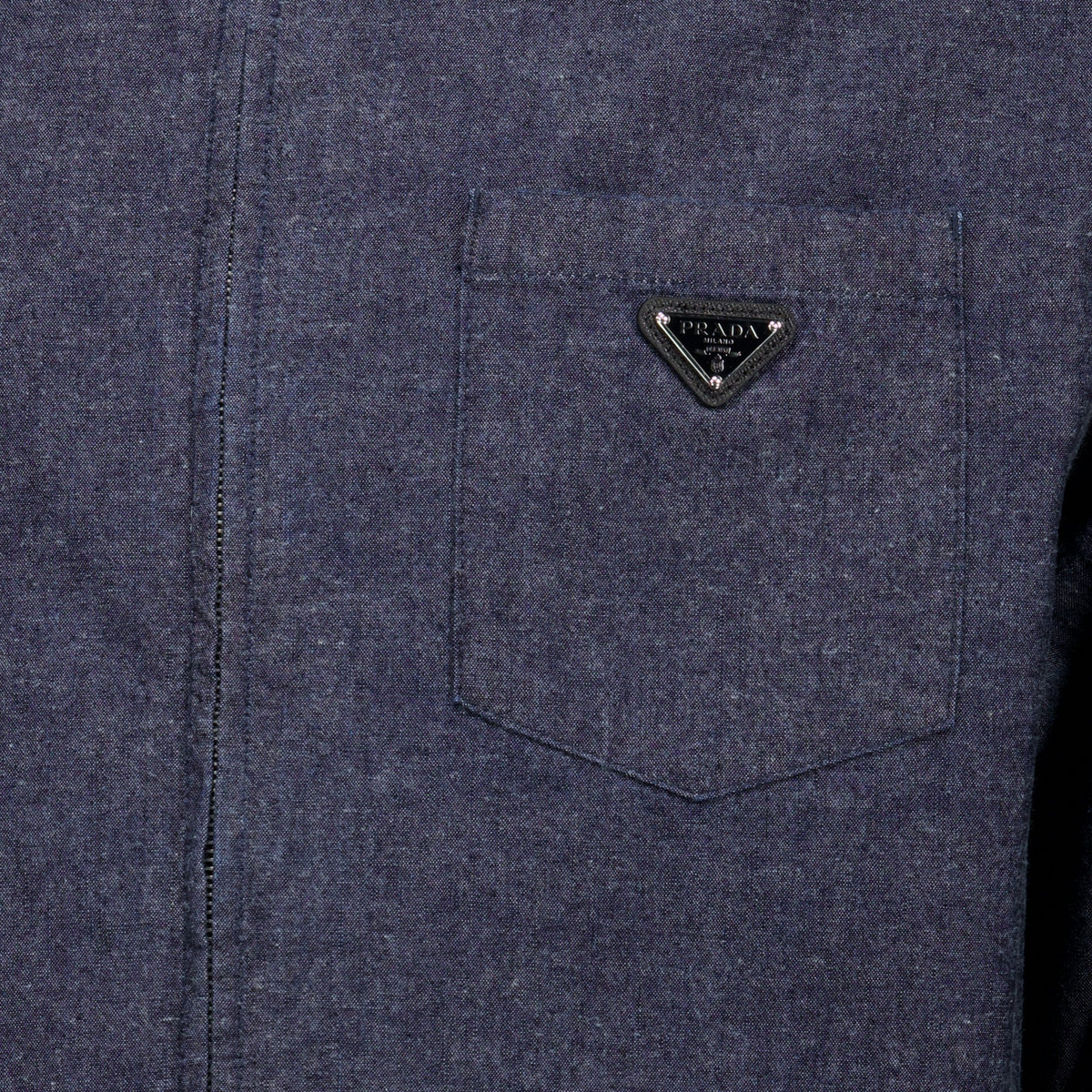 Camicia in chambray grigio-blu
