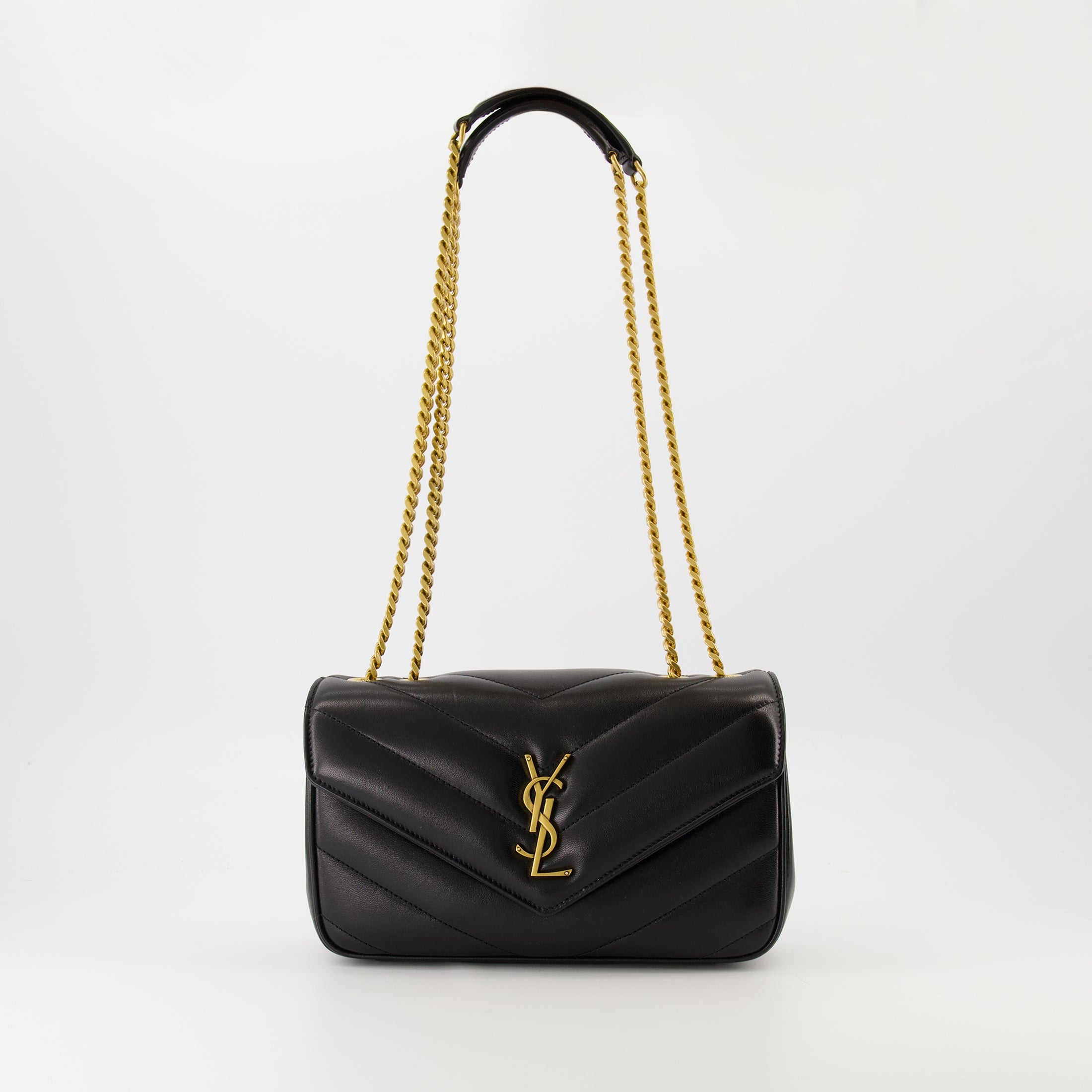 Image of Loulou Small Bag Black by Saint Laurent for Women - Season Spring-Summer 2025 - Front View