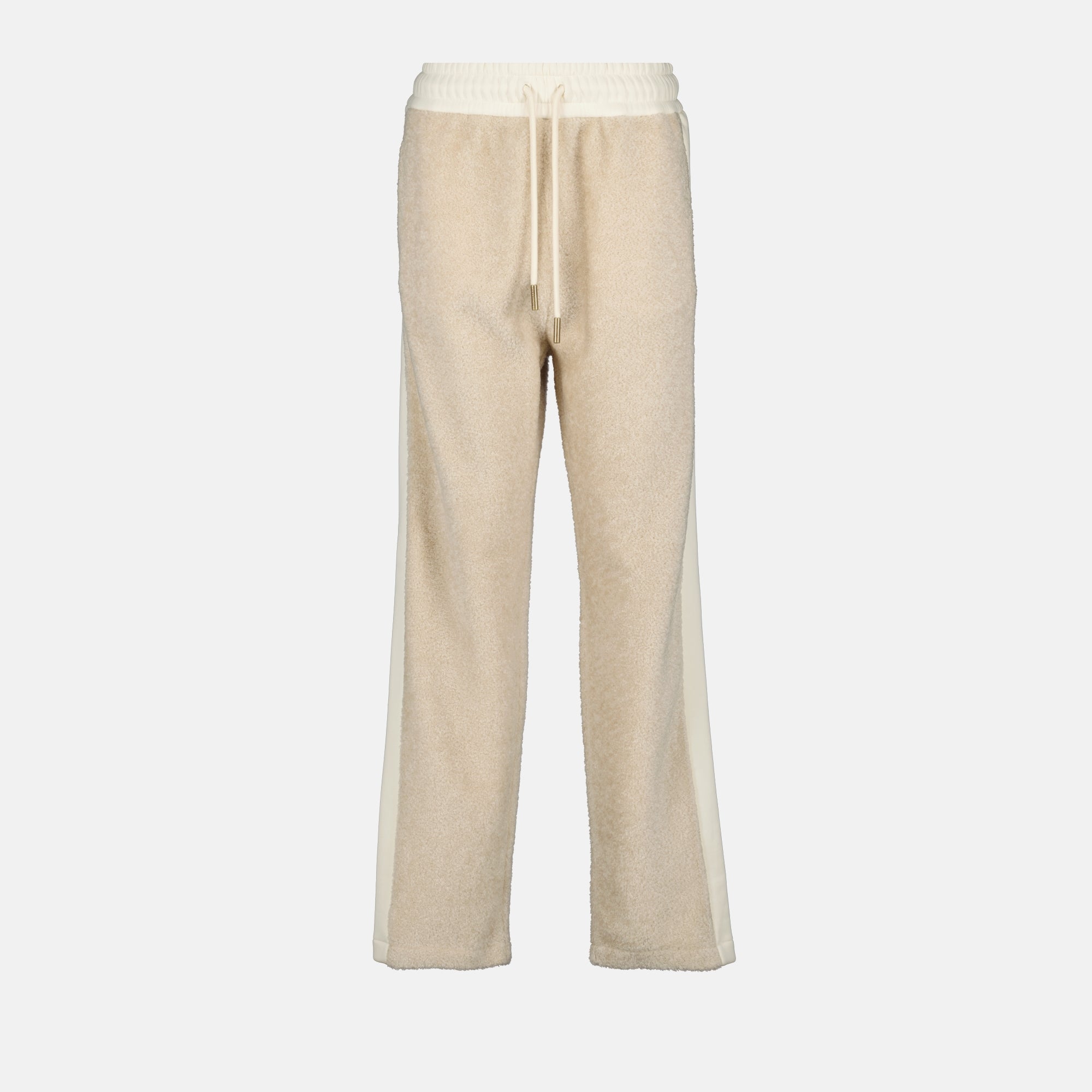 Moncler sweatpants, teddy fabric pants, beige sweatpants, comfortable sweatpants, Autumn-Winter collection