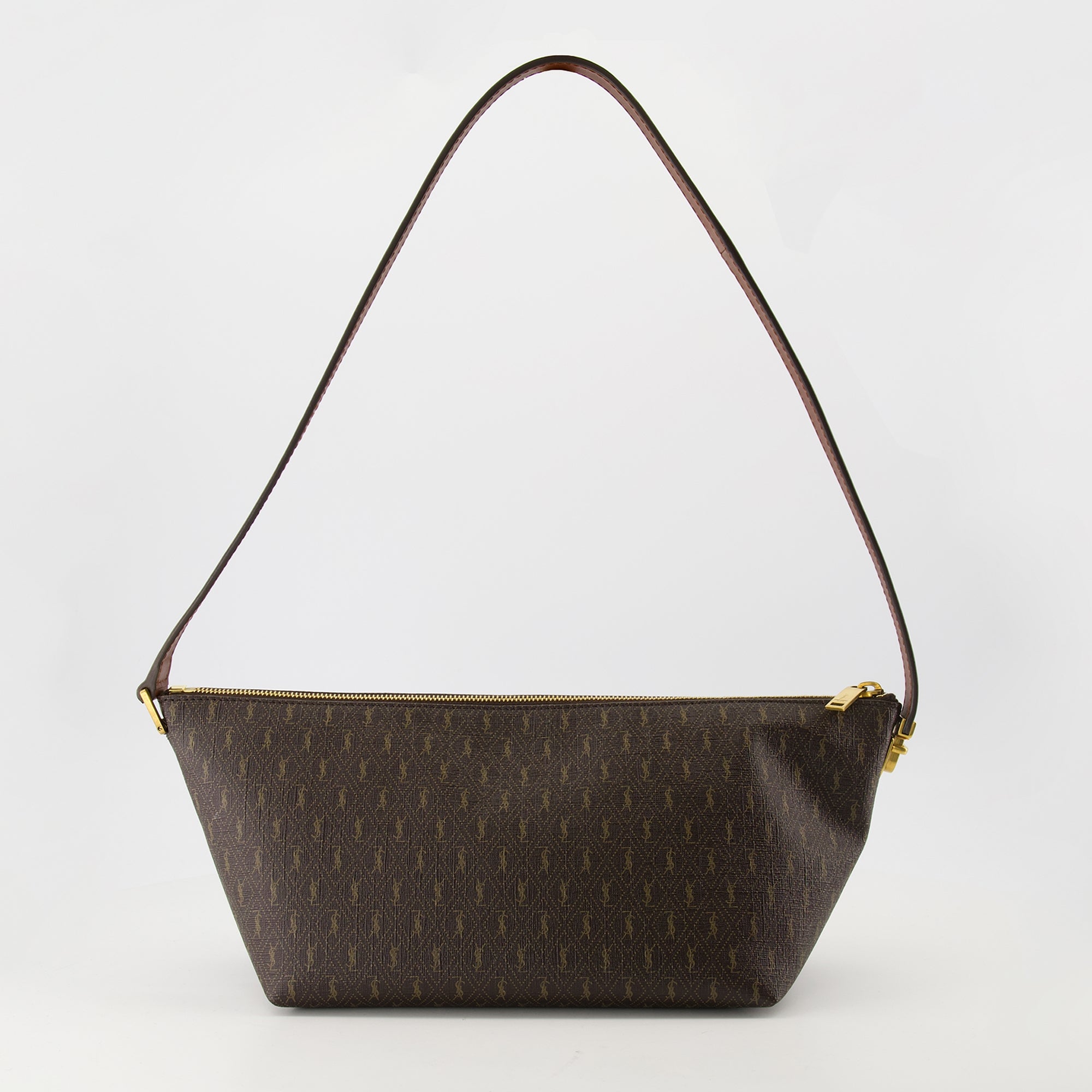 サン・ローランのメンズモノグラムブラウンバッグ画像 - シーズン春夏2026 - 後面ビュー