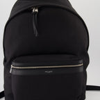 City Backpack, Saint Laurent, nylon backpack, leather details, men's accessories