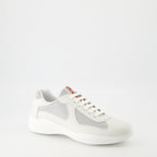 Image of Prada America's Cup Sneakers by Prada for Men - Season Autumn-Winter 2025 - Front Right Three-Quarter View