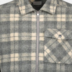 Moncler shirt, Tartan Grey Shirt, wool polyester blend, Men's fashion, casual wear