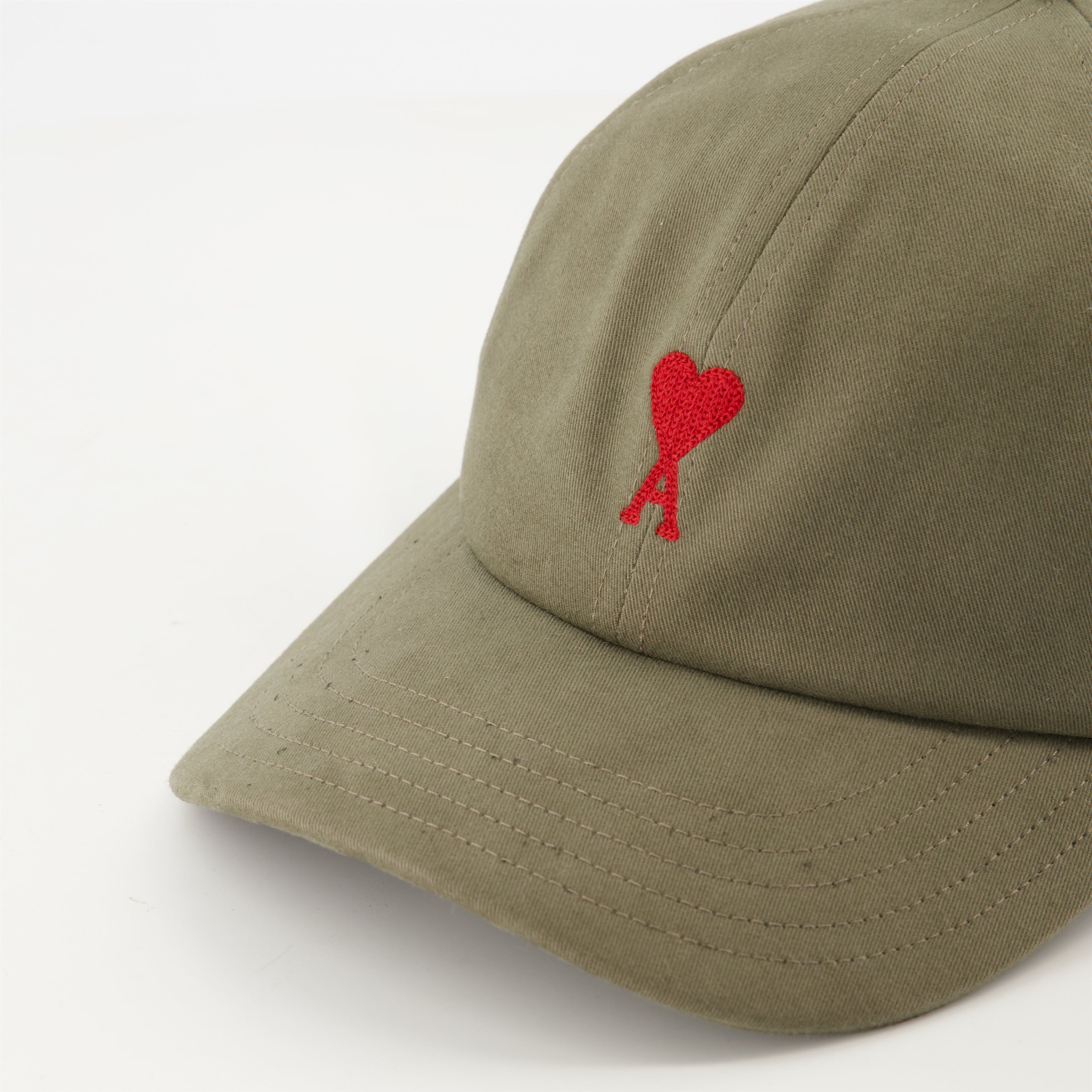 AMI de coeur Cap, Khaki green cap, Embroidered cap, Unisex cap, Adjustable cap