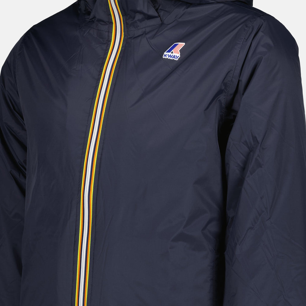 K-Way jacket, blue-grey jacket, fashion-forward outerwear, luxury waterproof outerwear, unisex fashion