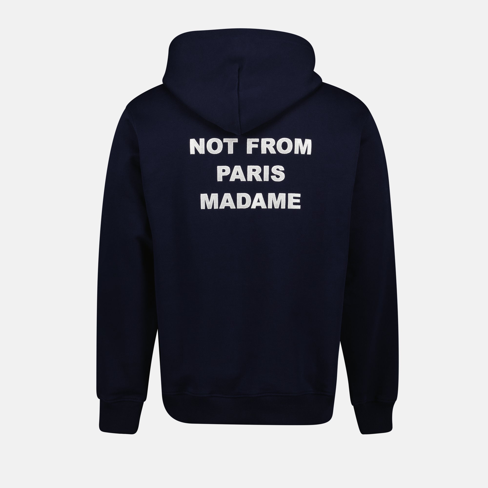 Navy Slogan Hoodie com Capuz