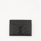 Cassandre card holder, Saint Laurent card holder, grained calfskin, luxury accessories, premium card holder