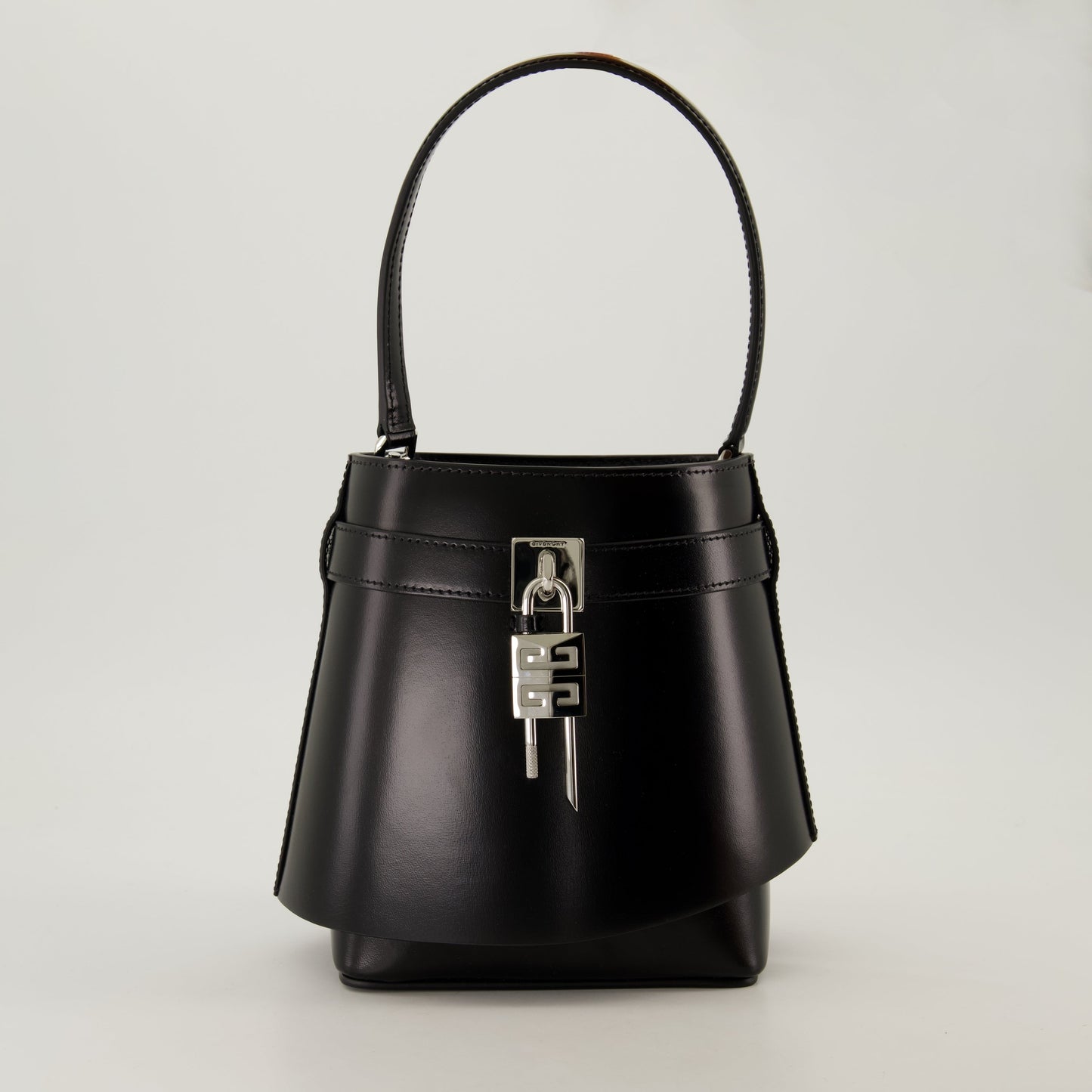 Black Leather Bag, Givenchy Shark Lock, Designer Bucket Bag, Elegant Handbag, Luxury Accessories