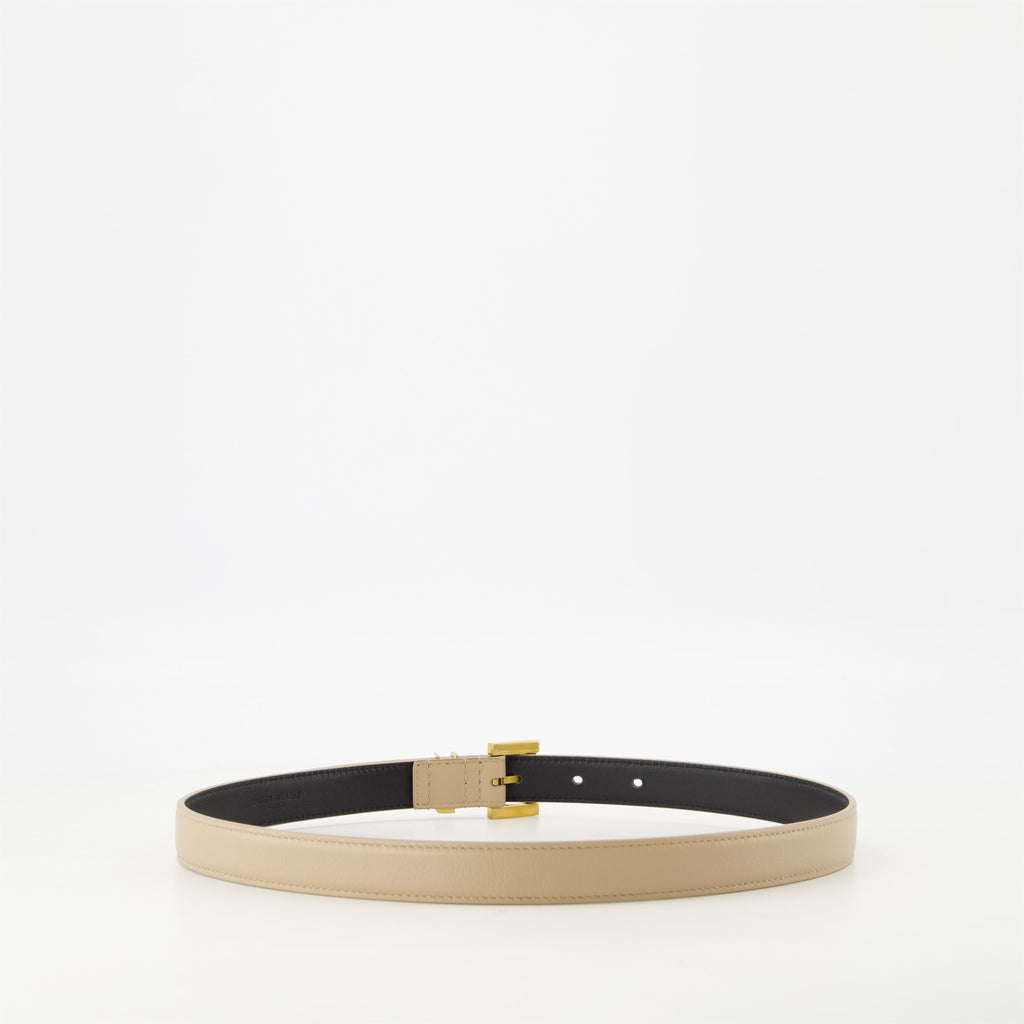 leather belt, luxury accessories, Saint Laurent belt, adjustable belt, modern design