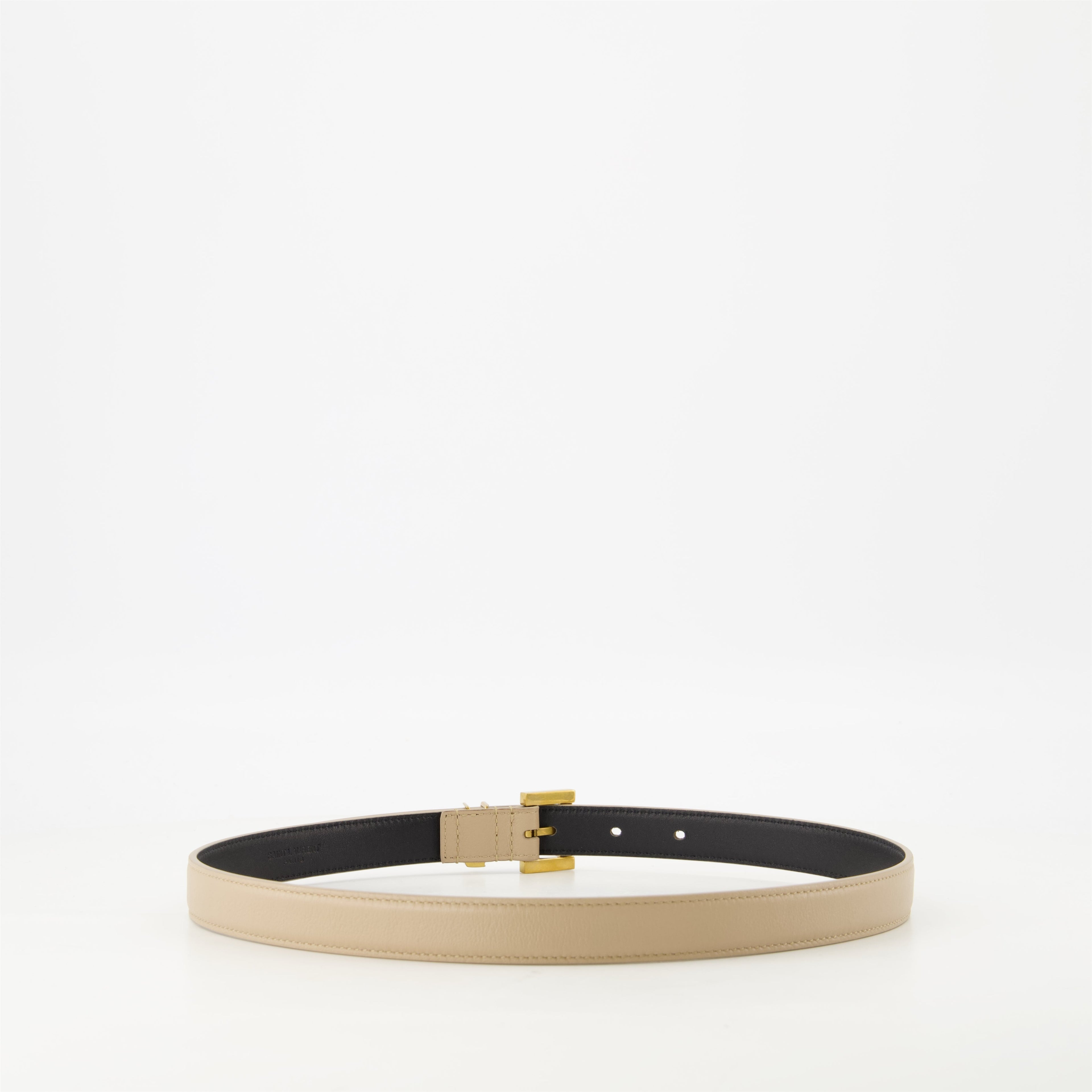 leather belt, luxury accessories, Saint Laurent belt, adjustable belt, modern design