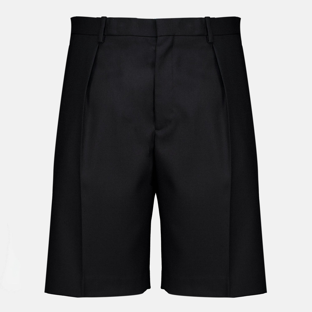 Schwarze Shorts aus Wollstoff mit Schneiderverarbeitung