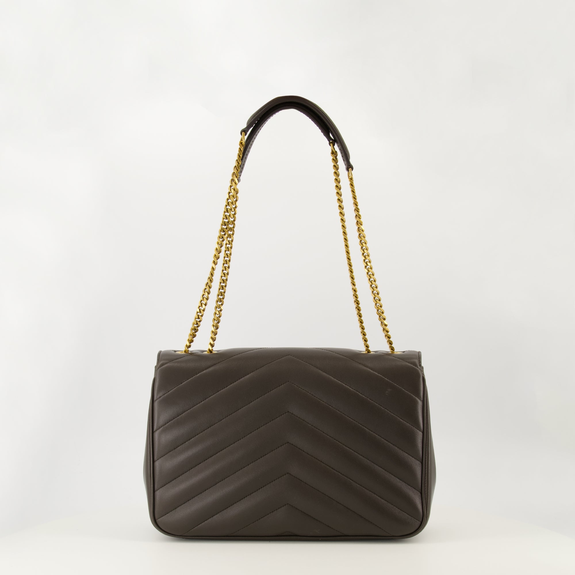 Loulou Large bag, Saint Laurent bag, brown leather handbag, luxury accessory, fashionable handbag