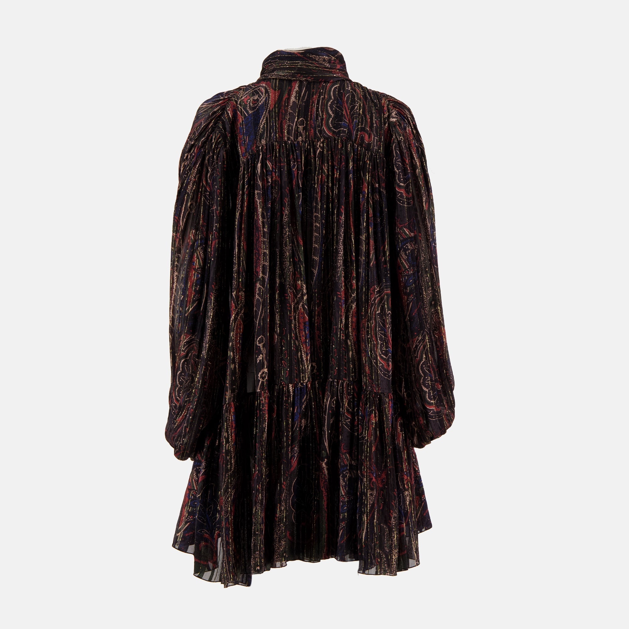 silk lurex lavalliere dress saint laurent women 15228130689404