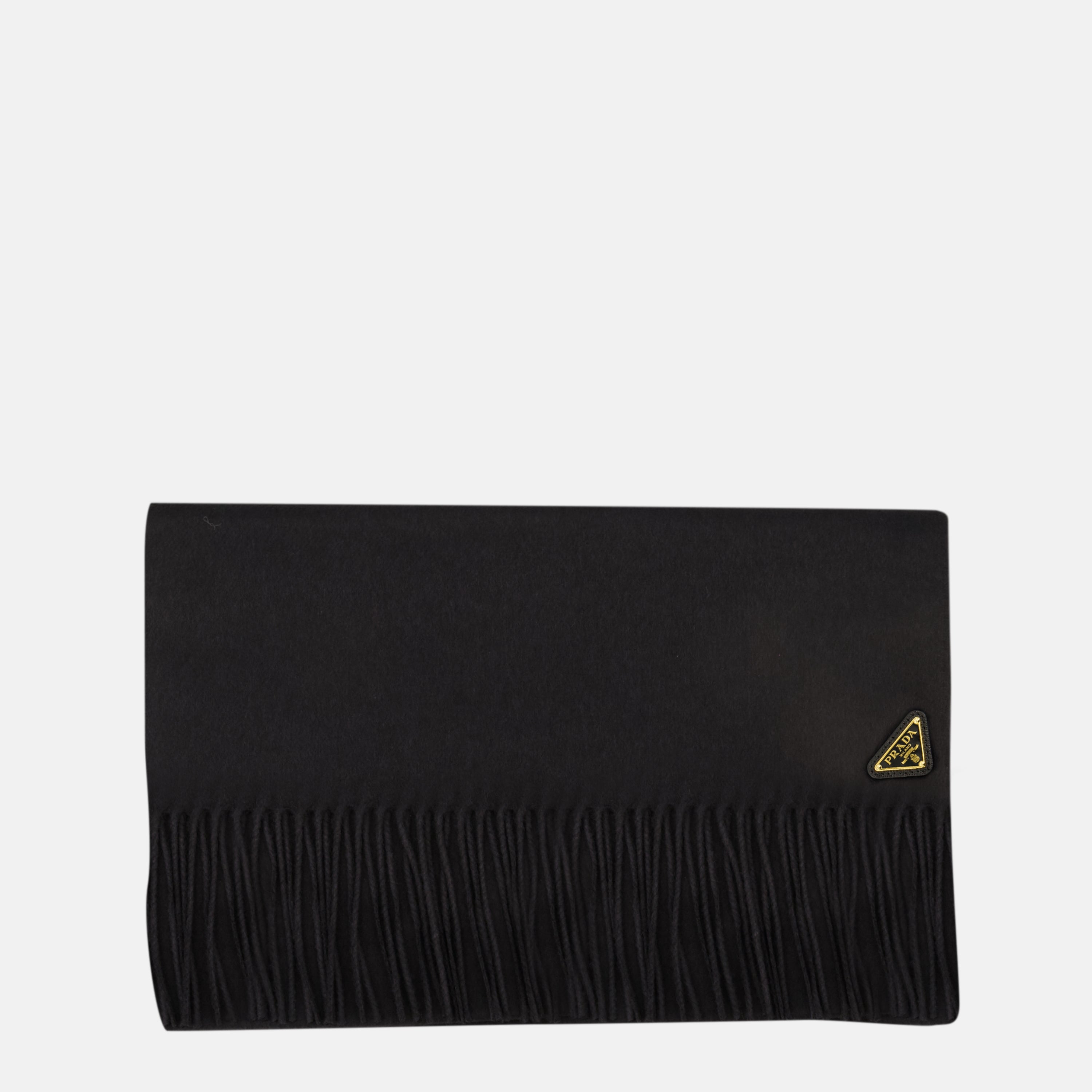 Prada scarf, silk cashmere scarf, black scarf, wool cashmere accessory, luxury scarf