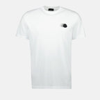 Imagen de la camiseta blanca desgastada con logo de Moncler para unisex - Temporada Primavera-Verano 2025 - Vista frontal