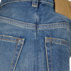 Twist Denim Jeans, MM6 jeans, wide-leg denim, high waist jeans, faded blue jeans