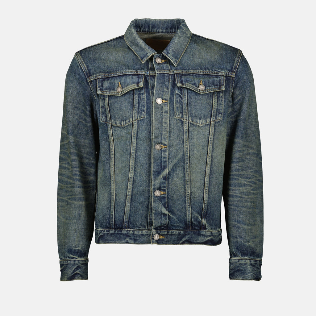 Image of Classic Denim Jacket by Saint Laurent for Men - Season Autumn-Winter 2024 - Front View