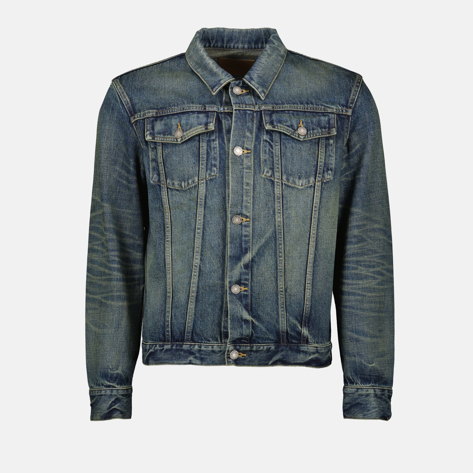 Image of Classic Denim Jacket by Saint Laurent for Men - Season Autumn-Winter 2024 - Front View