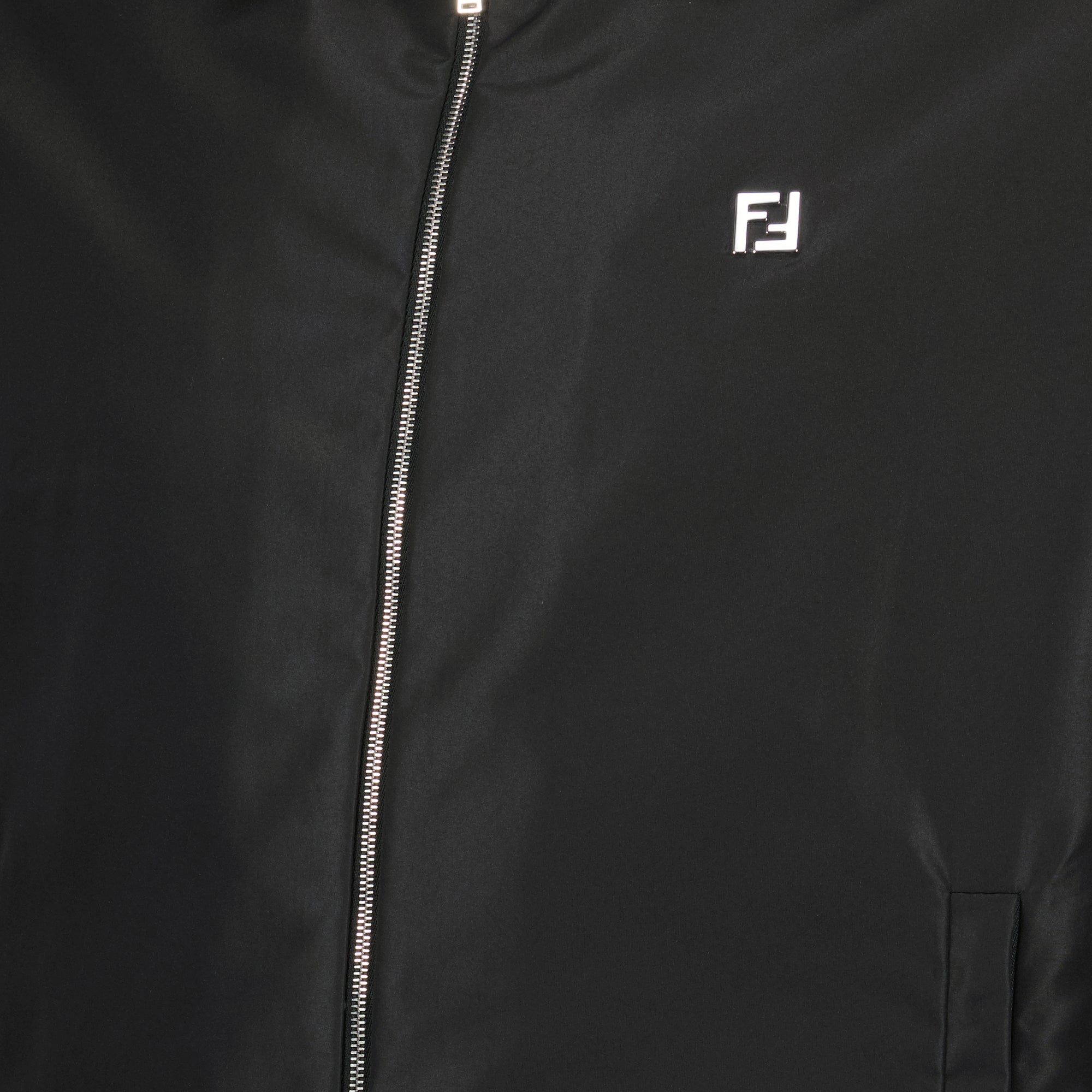 Image of Black Nylon Jacket by Fendi for Men - Season Spring-Summer 2026 - Detail View 1