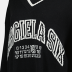 Image of Black and White Knit Sweater by Mm6 for Women - Season Spring-Summer 2025 - Product detail view 2