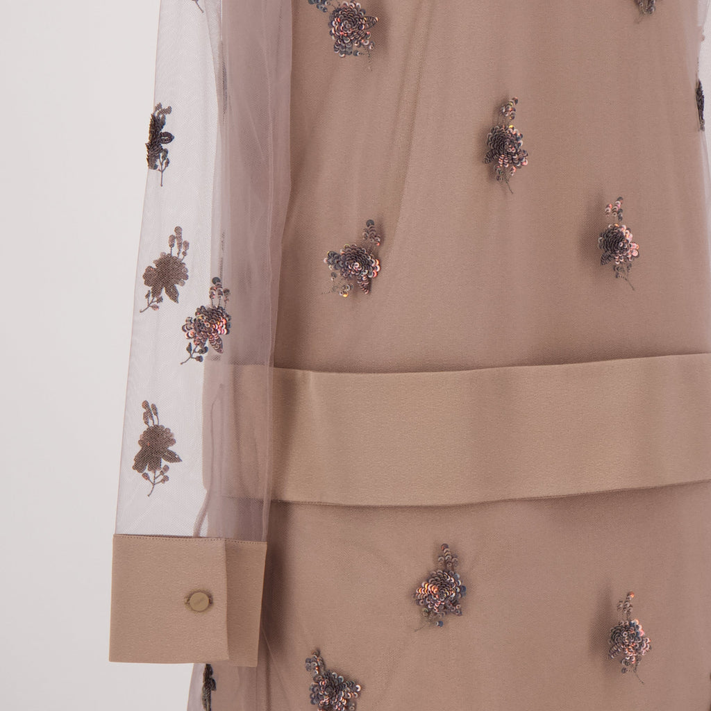 tulle dress, Fendi dress, floral sequin dress, spring-summer fashion, elegant dress