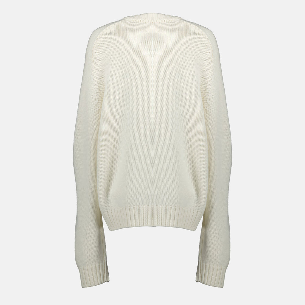 cashmere sweater, white sweater, Khaite, Fall-Winter collection, luxury fashion