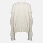 Image du pull en cachemire blanc Mae de Khaite pour femmes - Saison Automne-Hiver 2025 - Vue produit détail 1