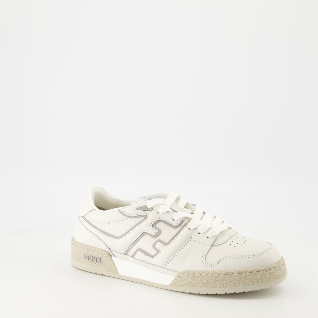 Image of Fendi Match Beige Sneakers by Fendi for Men - Season Spring-Summer 2025 - Front Right Three-Quarter View