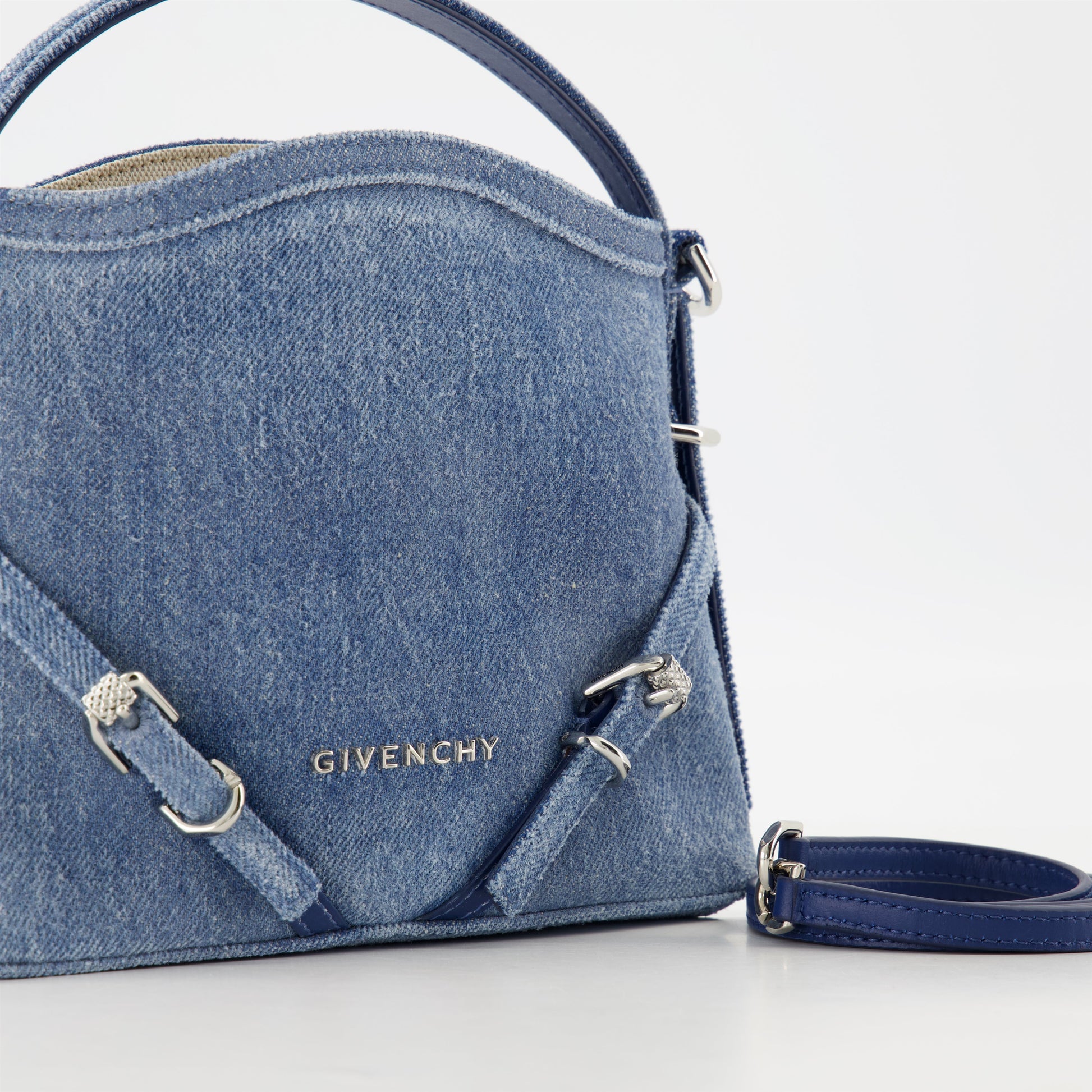 Givenchy Sac Voyou, denim bag, designer accessories, luxury handbags, blue cotton bag