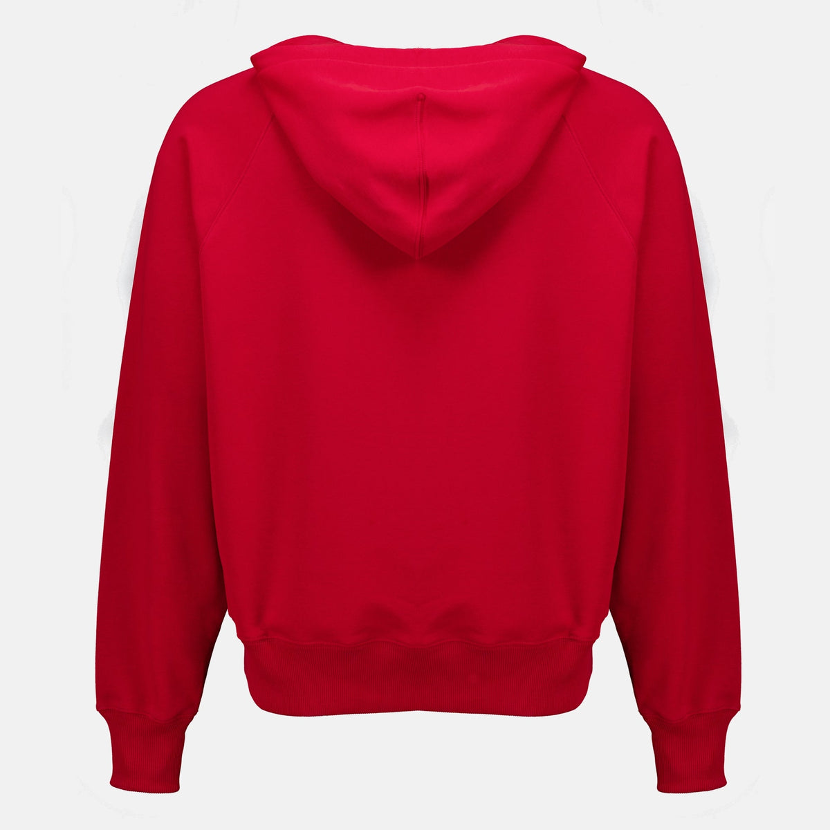 Felpa rossa con cappuccio e ricamo
