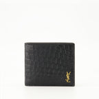 wallet, crocodile embossed, calfskin wallet, luxury accessories, designer wallet