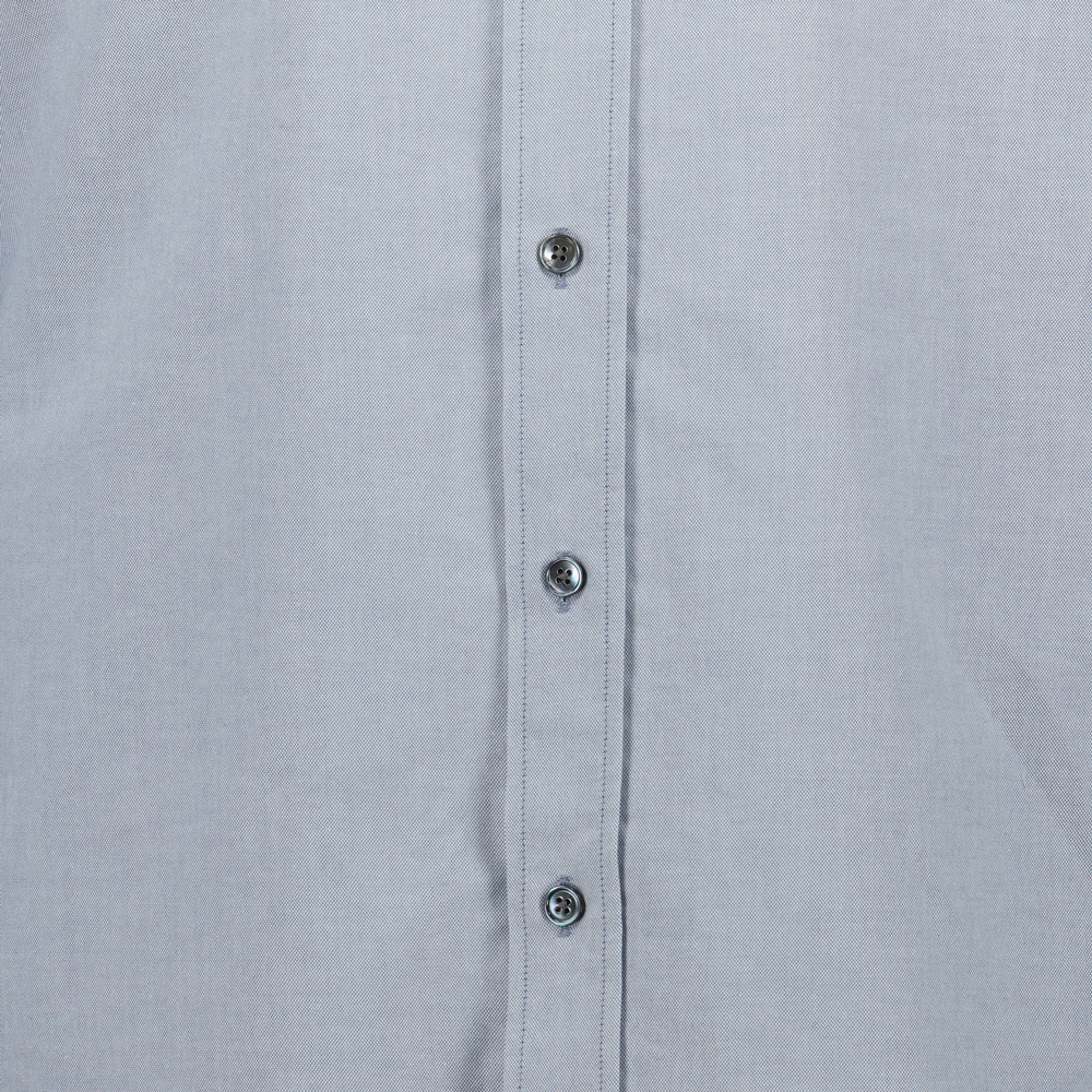 blue grey shirt, AMI PARIS shirt, unisex fashion, classic cotton shirt, heart icon shirt