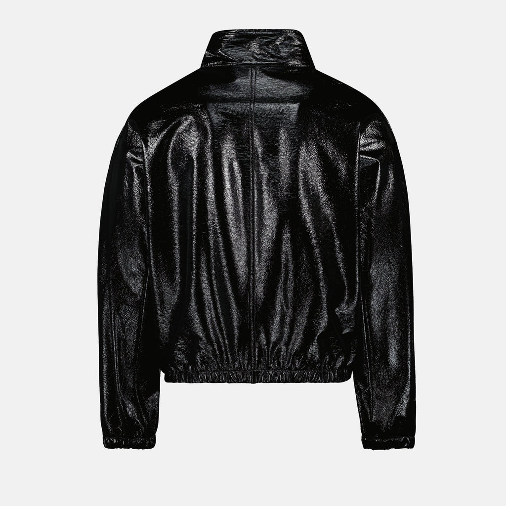 vinyl jacket, Courrèges tracksuit, black tracksuit jacket, modern jacket, men's fashion