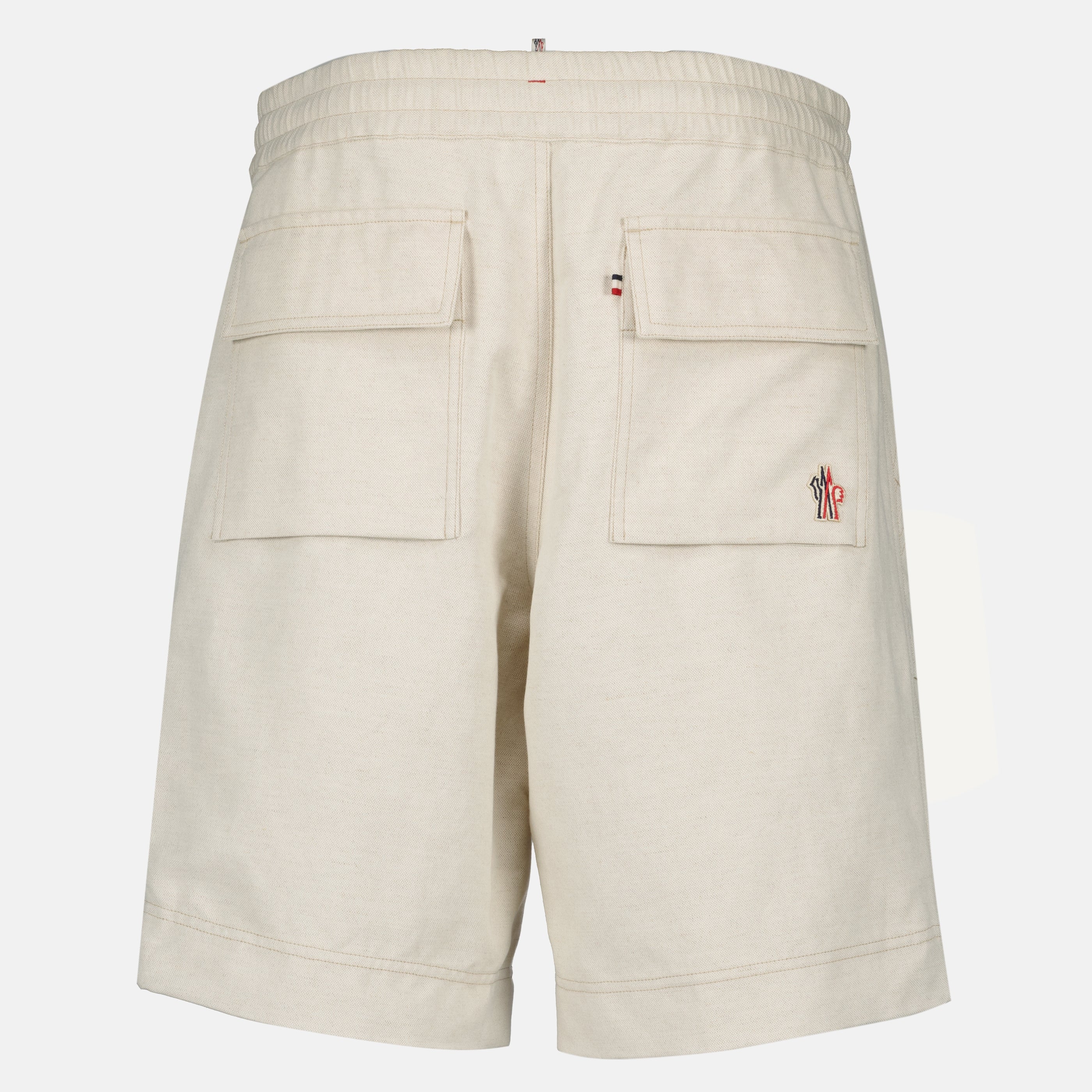 Beige Cotton and Linen Shorts