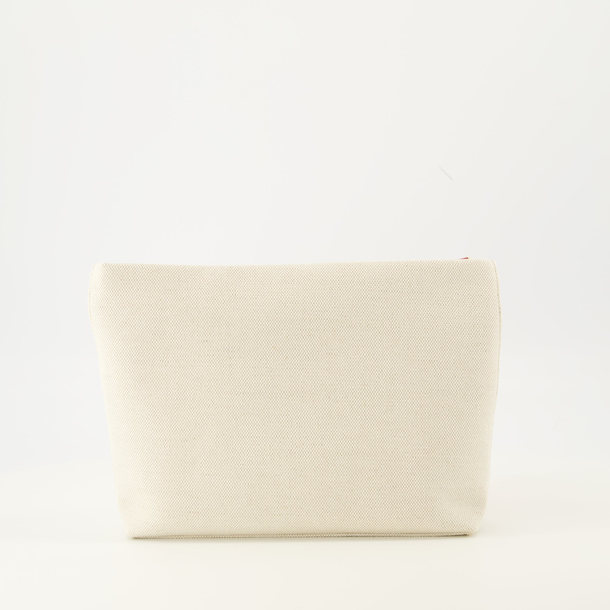 Givenchy pouch, beige canvas accessory, designer pouch, zip closure bag, fashion essentials