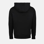 Moncler hoodie, black cotton hoodie, logo sweatshirt, high collar hoodie, luxury casual wear