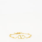 VLogo Bracelet, Valentino jewelry, Swarovski crystal bracelet, gold metal accessory, luxury bracelet