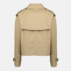 Immagine di un trench coat corto beige di Burberry per donne - Stagione Primavera-Estate 2026 - Vista dettaglio prodotto 1