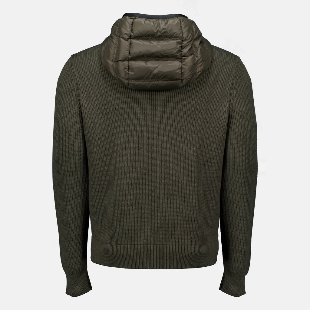 Schwarze Strickjacke aus Wolle und Nylon mit Reißverschluss