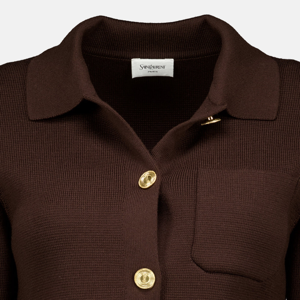 Cardigan en Laine Marron
