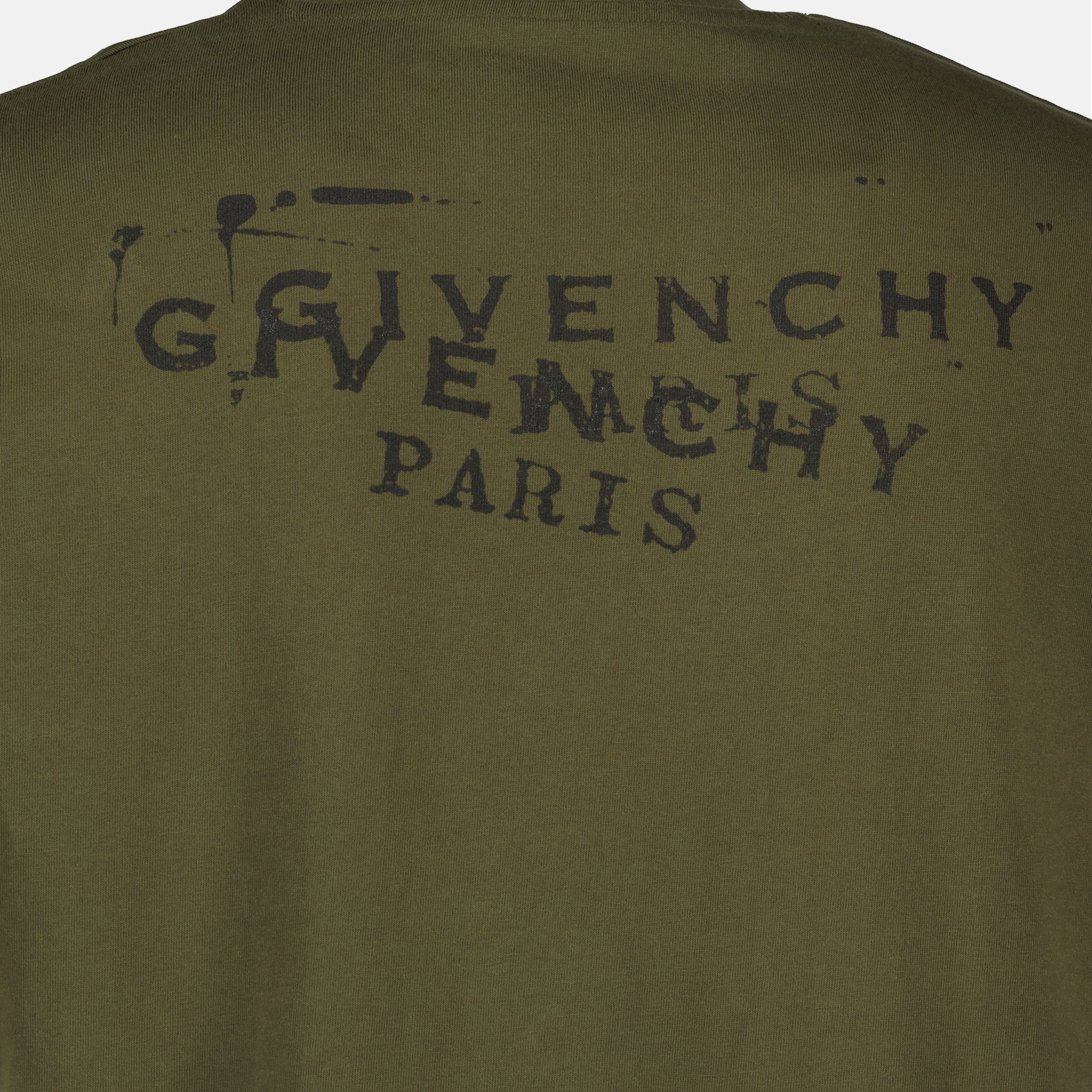 Givenchy T-Shirt, Kaki Stamp, Men's Fashion, Cotton T-Shirt, Contemporary Style