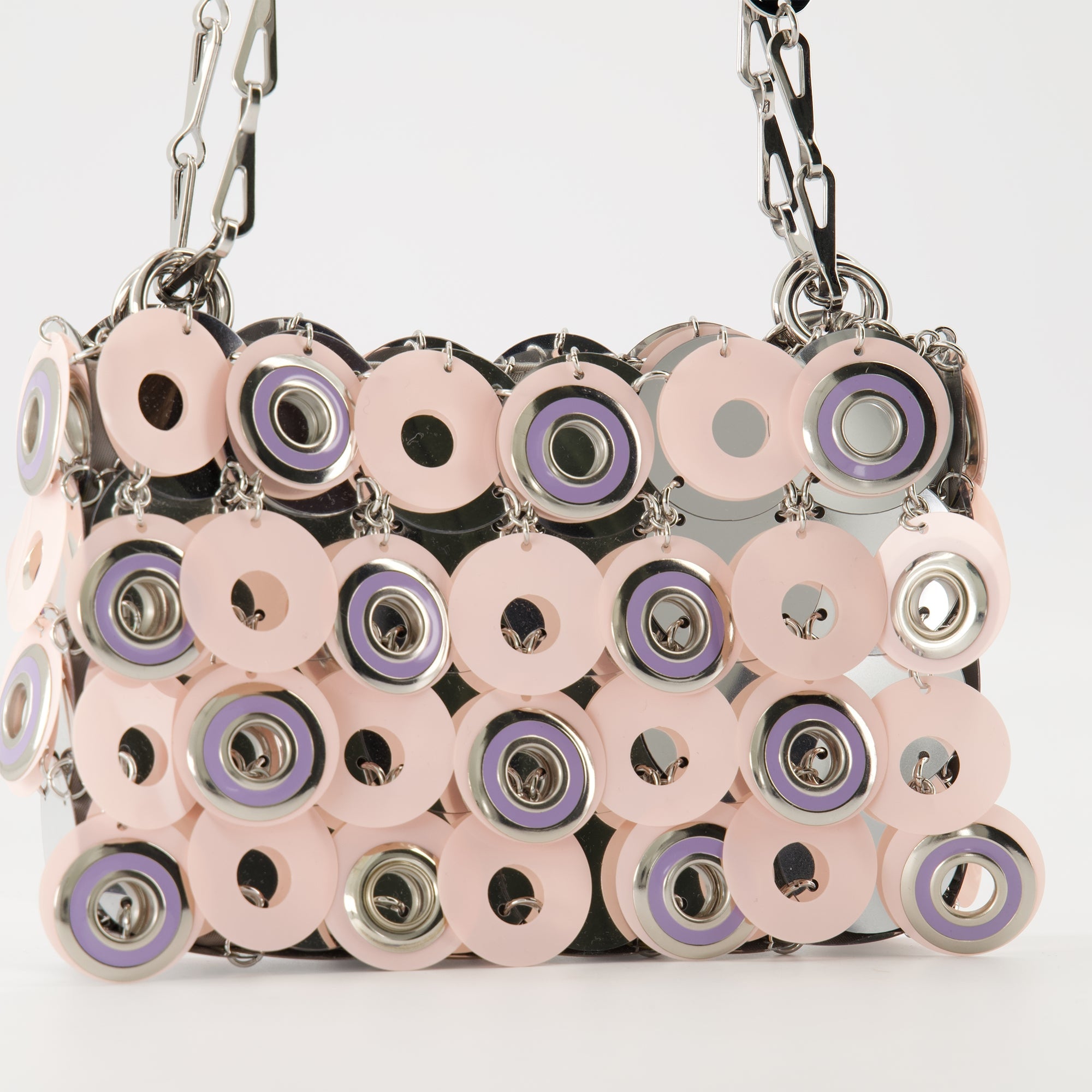 Sparkle handbag, rose violet bag, stylish accessory, modern handbag, polyester bag