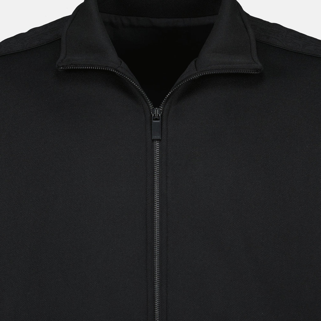 Imagen de la chaqueta de chándal negra Dior Oblique de Dior para hombres - Temporada Otoño-Invierno 2025 - Vista de detalle 1