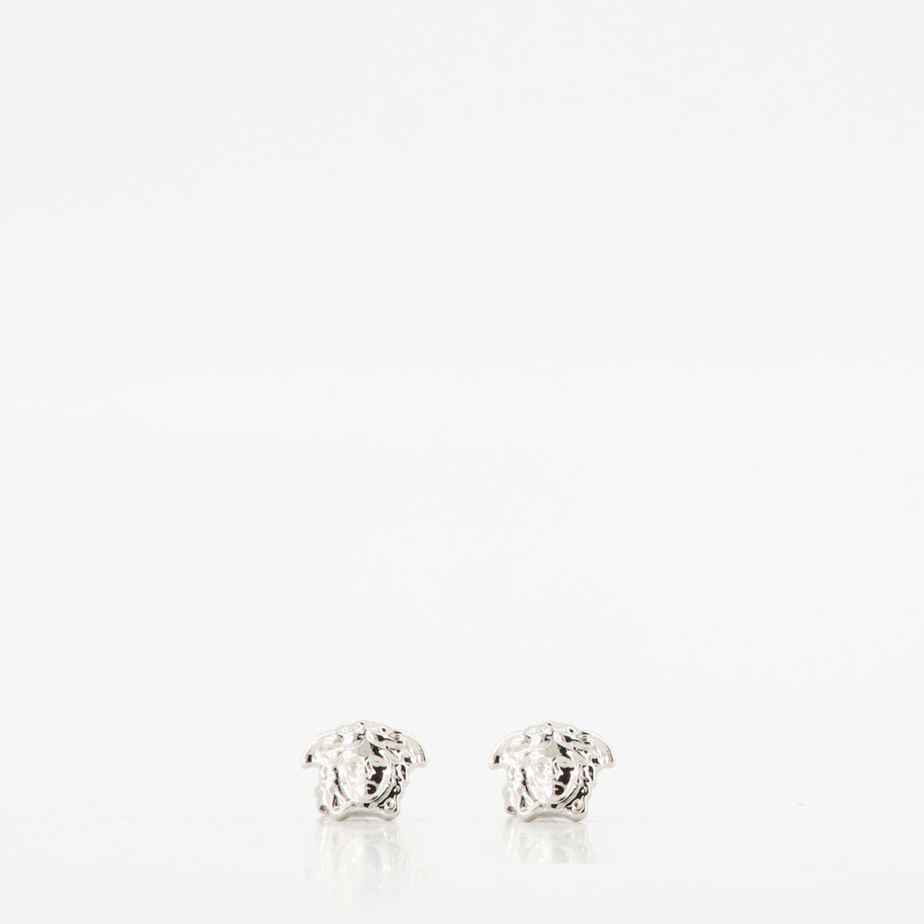 Medusa silver earrings, Versace earrings, hypoallergenic jewelry, chic earrings, modern accessories
