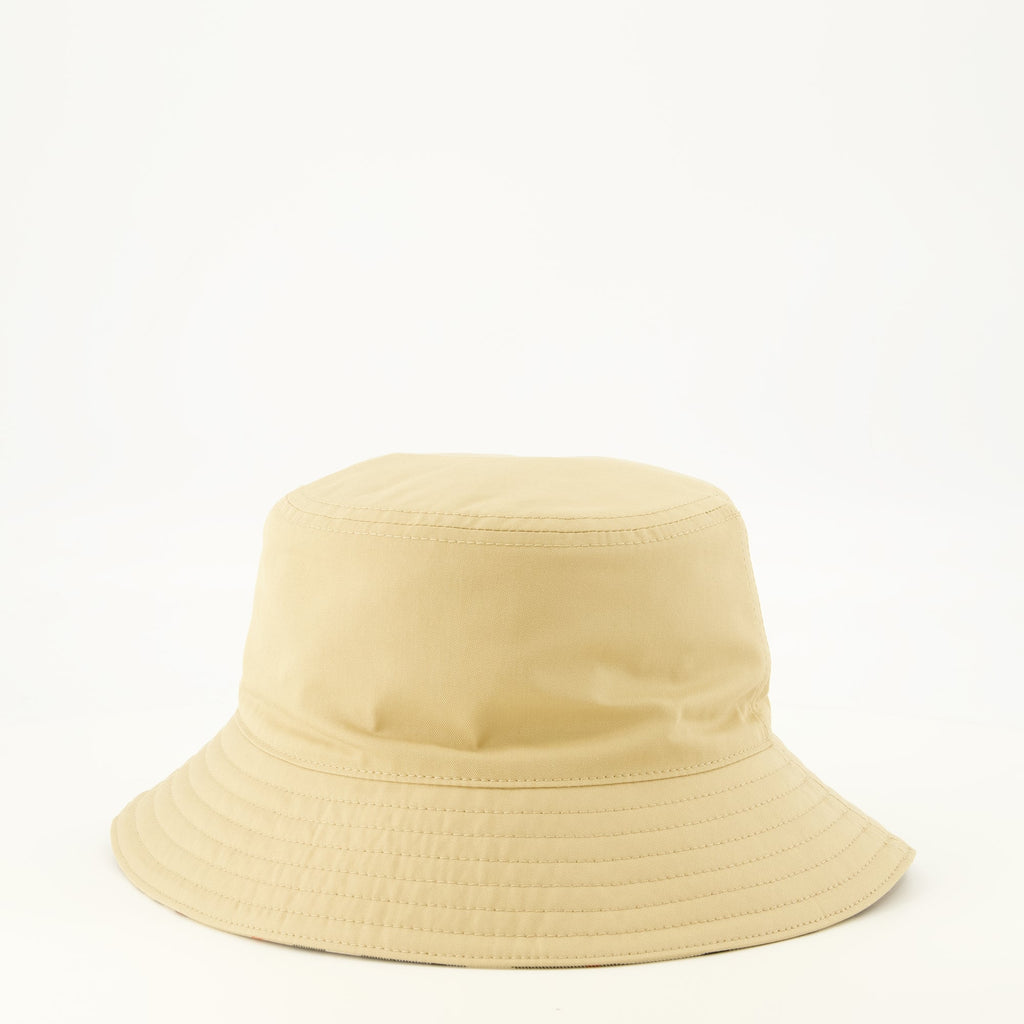 Cappello a secchiello reversibile in gabardine di cotone