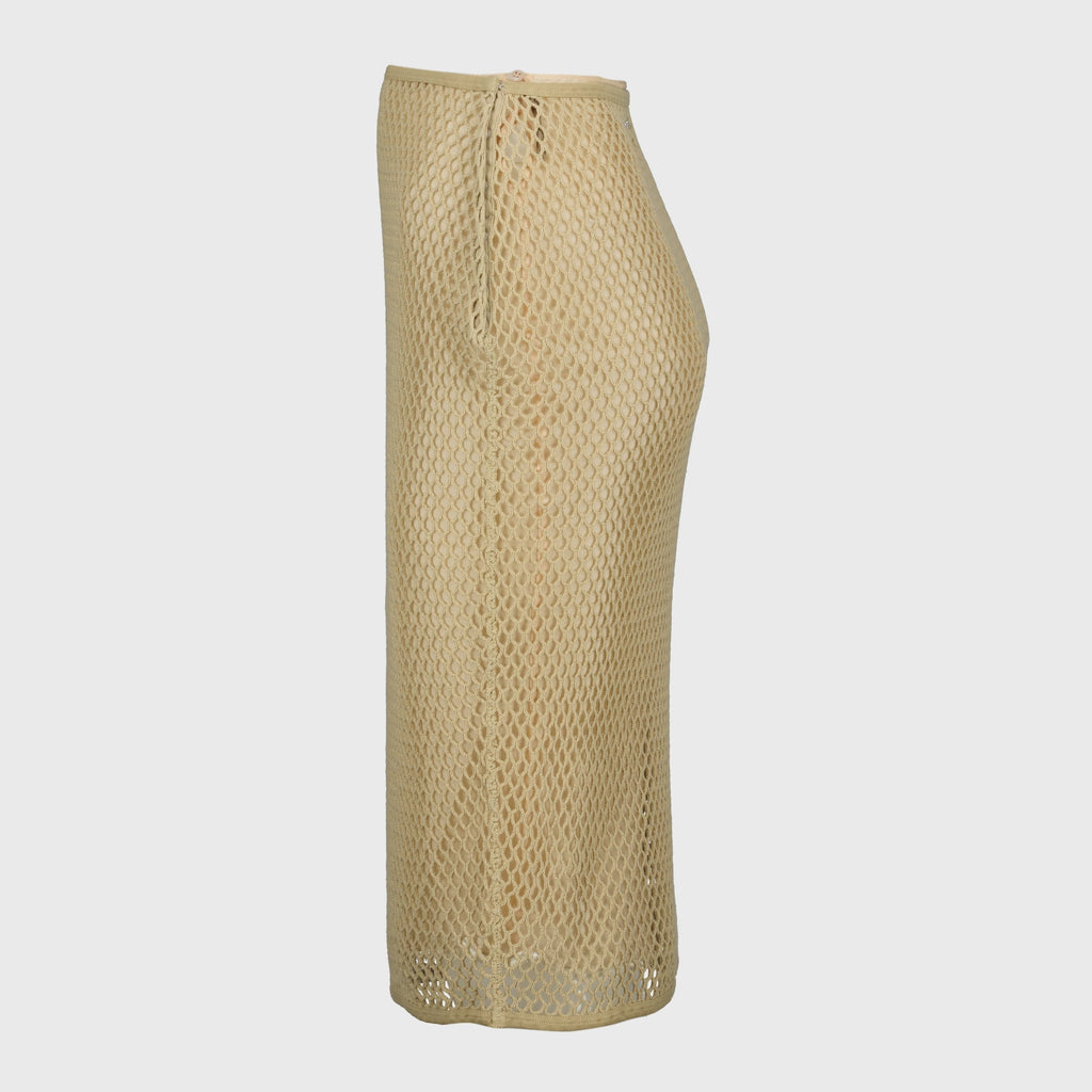 cotton midi skirt, Prada skirt, beige mesh skirt, luxury wear, spring summer collection